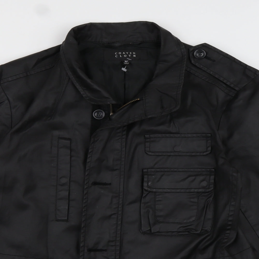 Coated Cloth Mens Black   Jacket  Size M  Zip