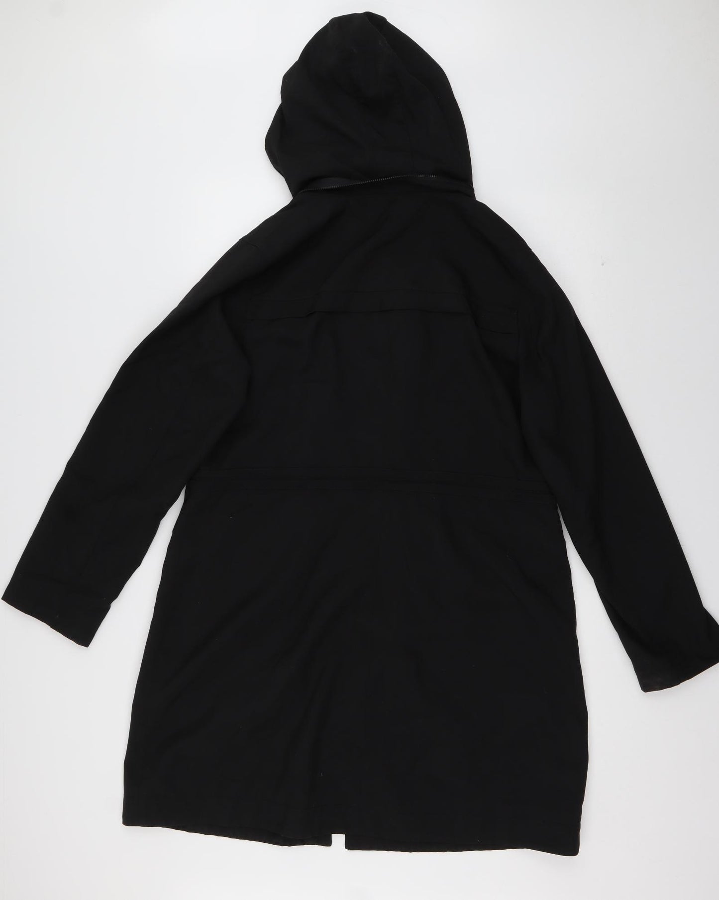Marks and Spencer Womens Black   Overcoat Coat Size 14  Zip