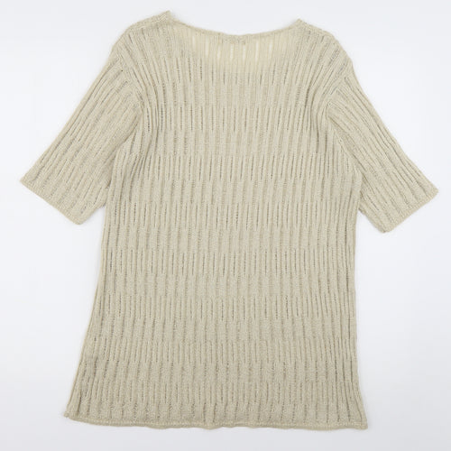 Pippa Dee Womens Beige  Acrylic Pullover Sweatshirt Size M  Pullover