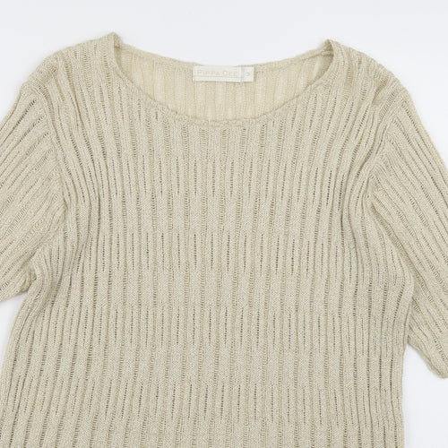 Pippa Dee Womens Beige  Acrylic Pullover Sweatshirt Size M  Pullover