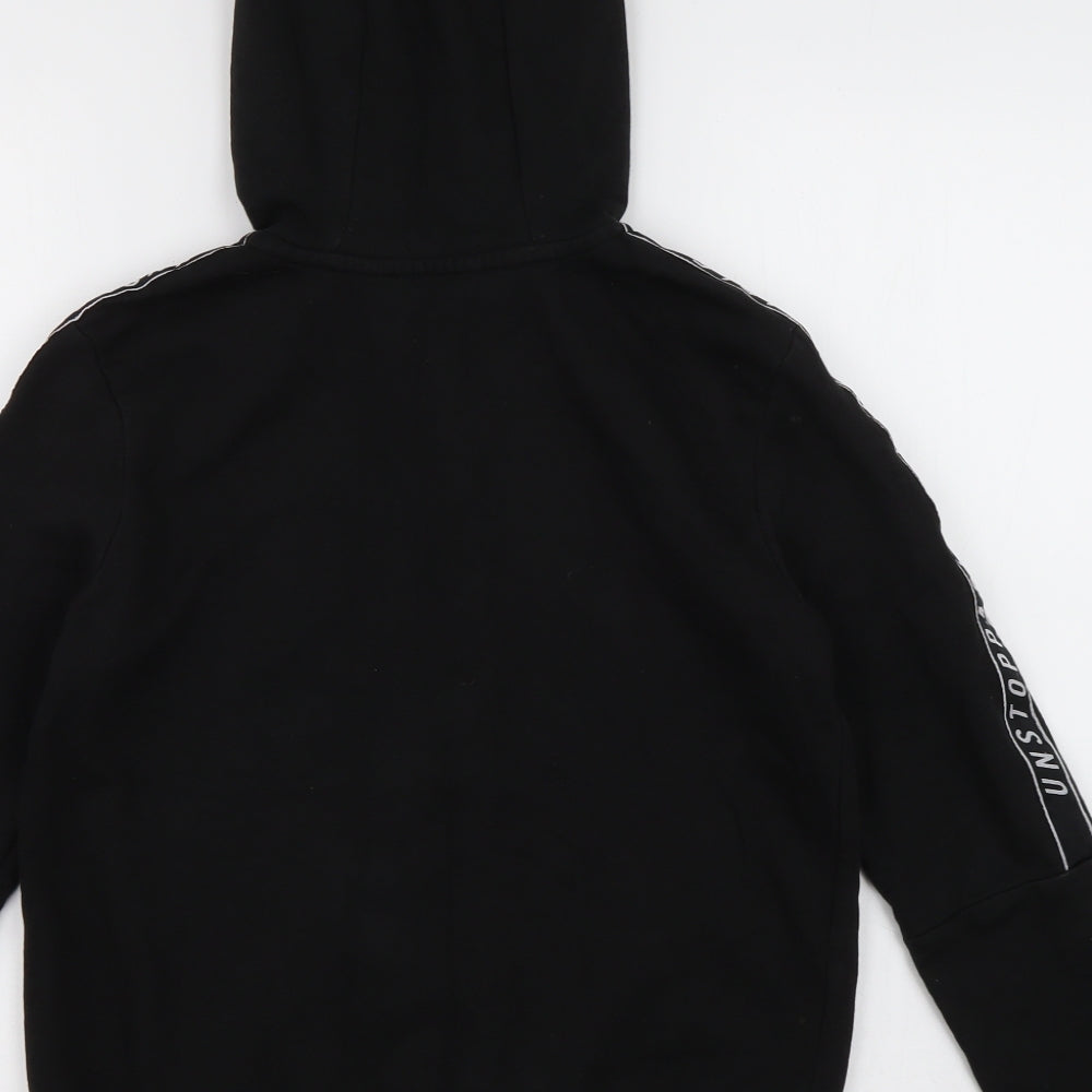 George Boys Black  Cotton Full Zip Hoodie Size 10-11 Years  Zip