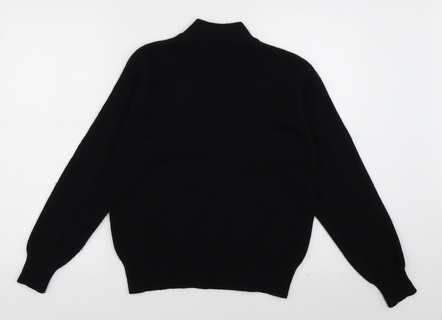 Preworn Mens Black High Neck  Wool Pullover Jumper Size M