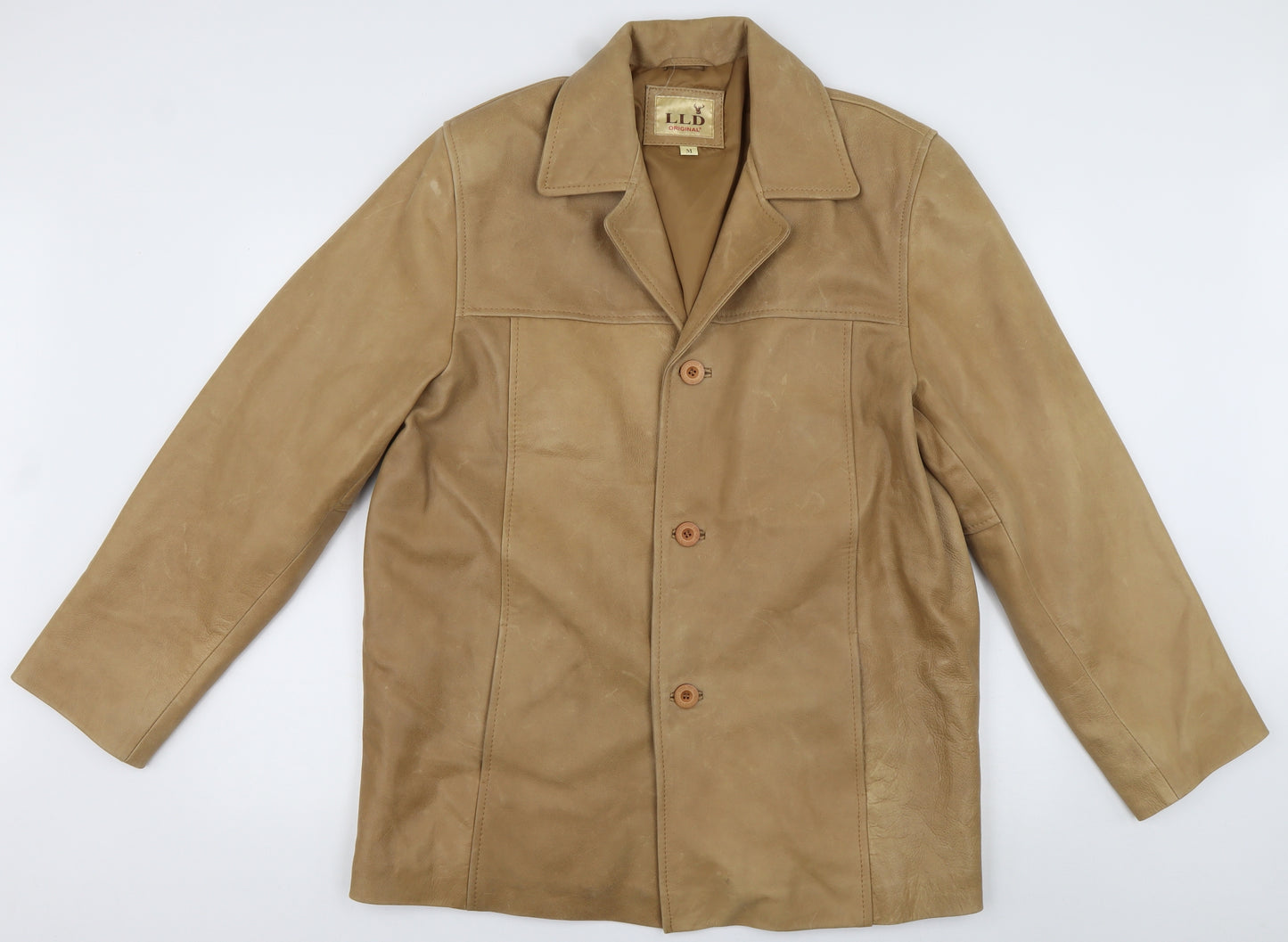 LLD Original Mens Brown   Biker Jacket Size M  Button