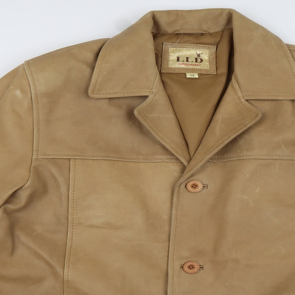 LLD Original Mens Brown   Biker Jacket Size M  Button