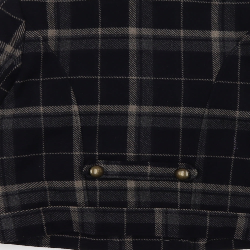 Marks and Spencer Womens Blue Check  Overcoat Coat Size 18  Button