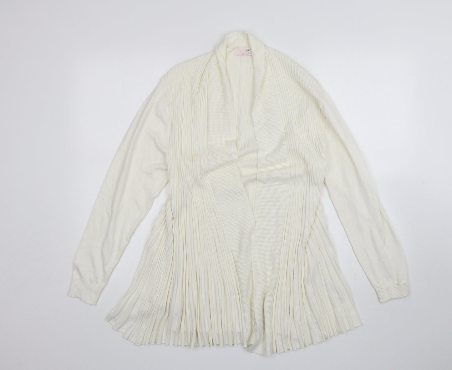 Julipa Womens Beige V-Neck  Viscose Cardigan Jumper Size 12