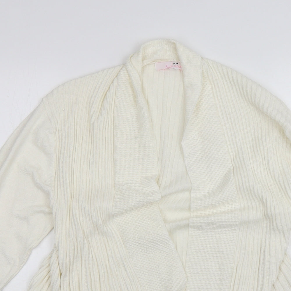 Julipa Womens Beige V-Neck  Viscose Cardigan Jumper Size 12