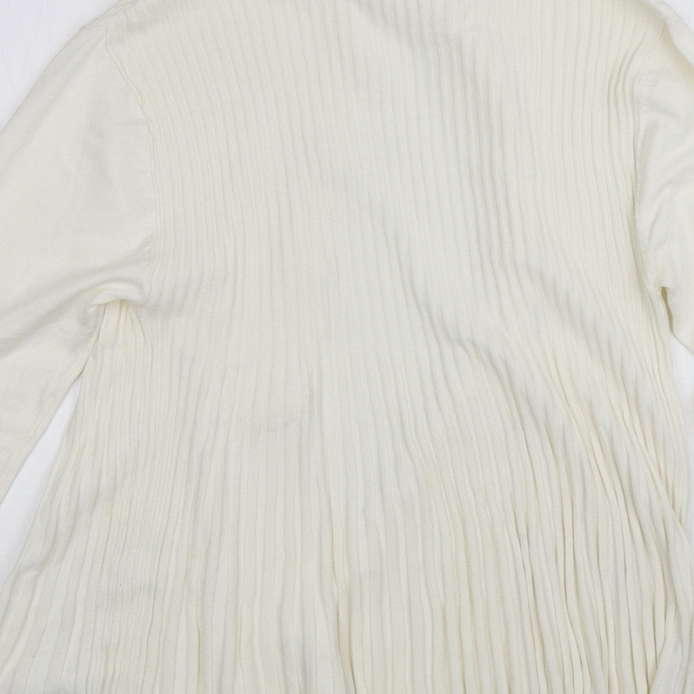 Julipa Womens Beige V-Neck  Viscose Cardigan Jumper Size 12