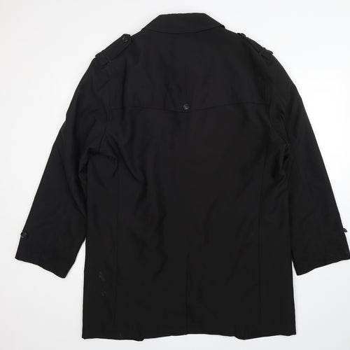 M&S Mens Black   Overcoat Coat Size L
