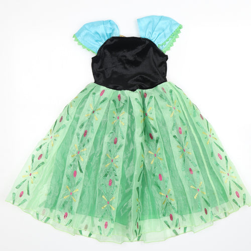 Baby Show Girls Multicoloured  Polyester Fit & Flare  Size 5 Years  Round Neck  - Fancy dress