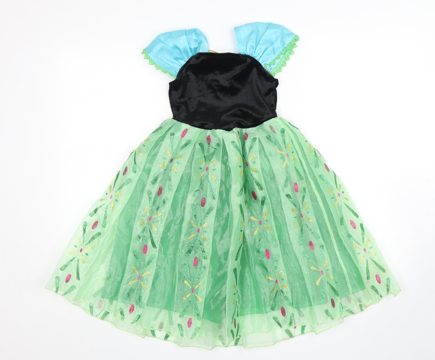 Baby Show Girls Multicoloured  Polyester Fit & Flare  Size 5 Years  Round Neck  - Fancy dress