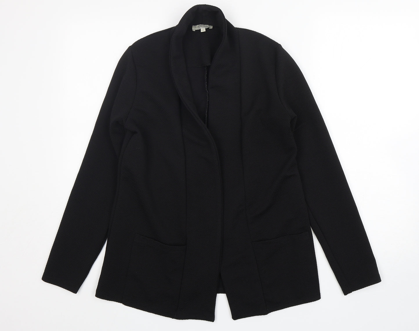Papaya Womens Black  Polyester Jacket Blazer Size 8