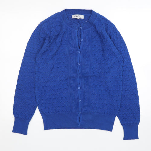 Lily Ella Womens Blue V-Neck   Cardigan Jumper Size S