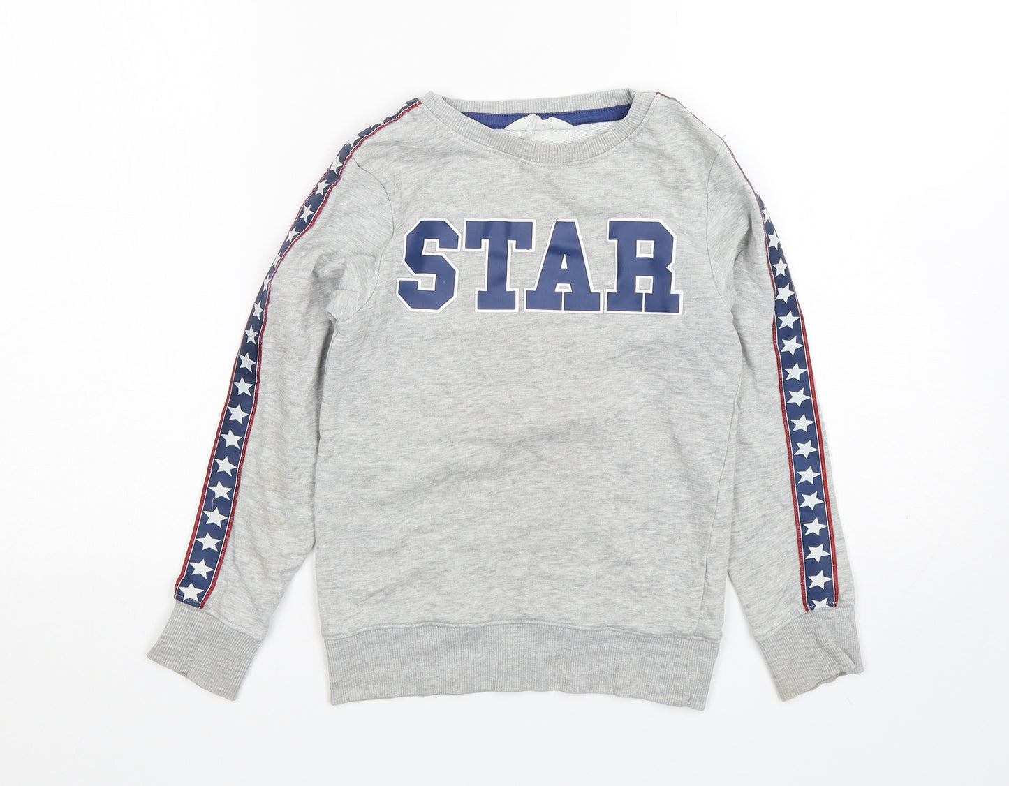 H&M Boys Grey  Cotton Pullover Sweatshirt Size 7-8 Years
