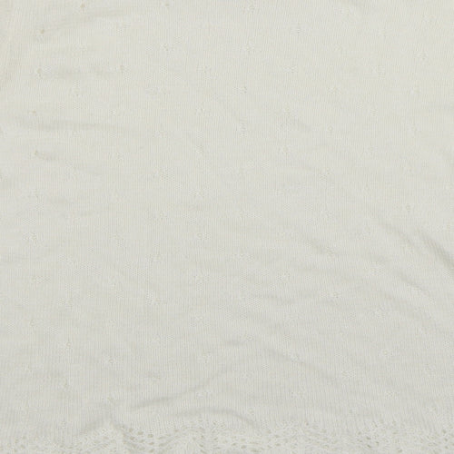 St Michael  Womens White Round Neck  Acrylic Pullover Jumper Size 12