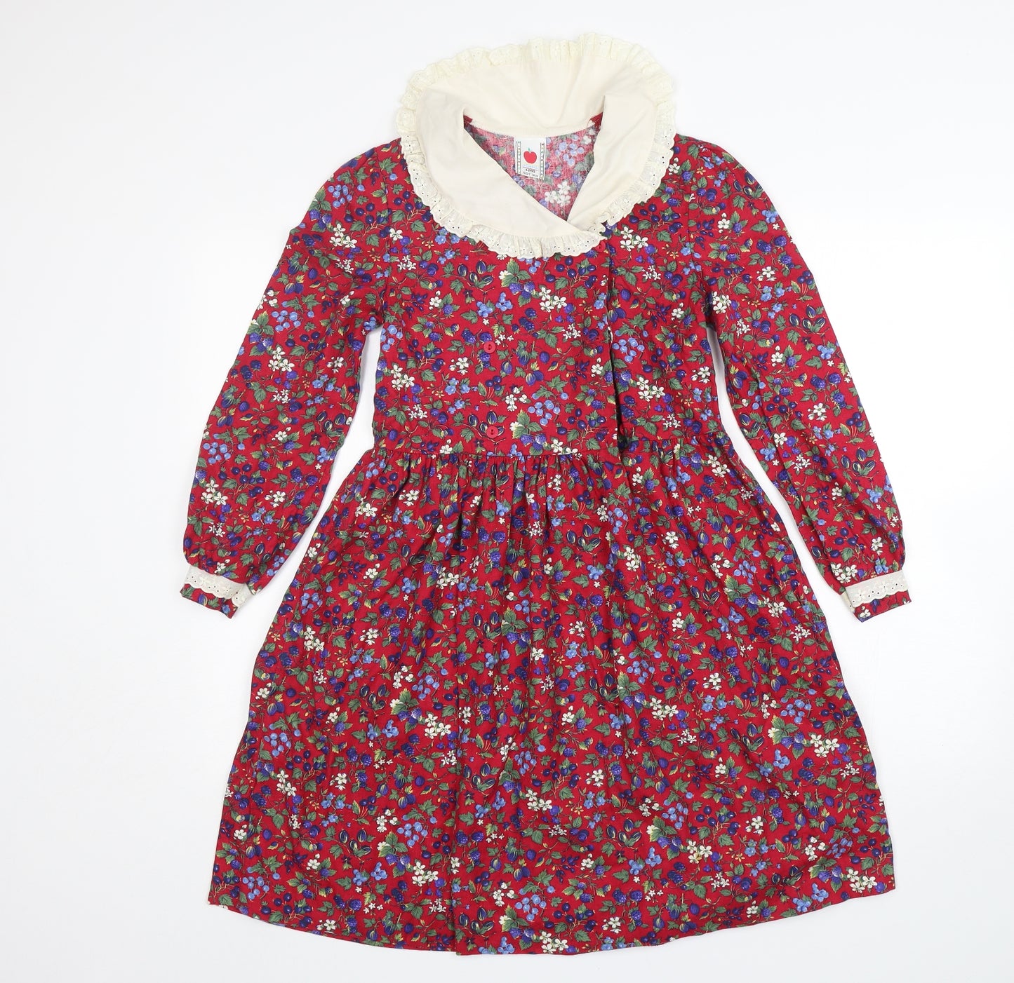Adams Girls Multicoloured Floral Cotton Fit & Flare  Size 8-9 Years  Collared