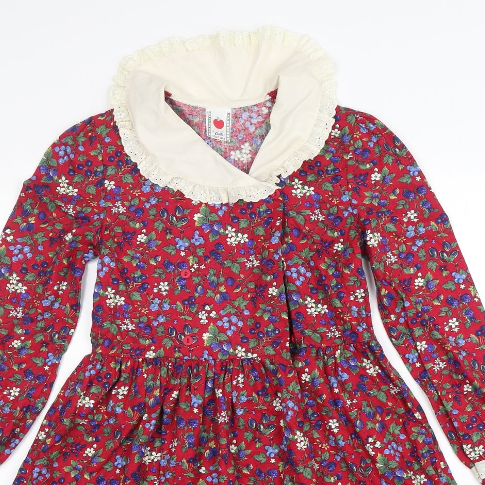 Adams Girls Multicoloured Floral Cotton Fit & Flare  Size 8-9 Years  Collared