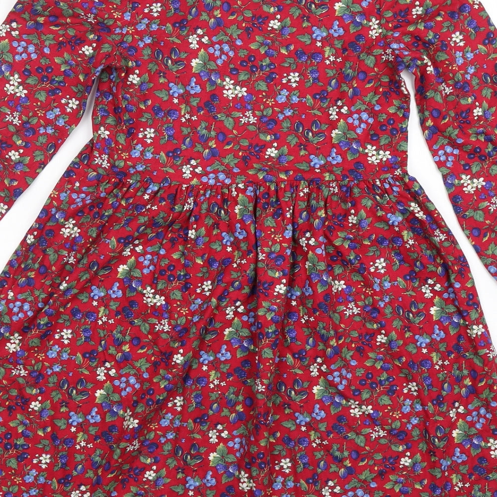 Adams Girls Multicoloured Floral Cotton Fit & Flare  Size 8-9 Years  Collared