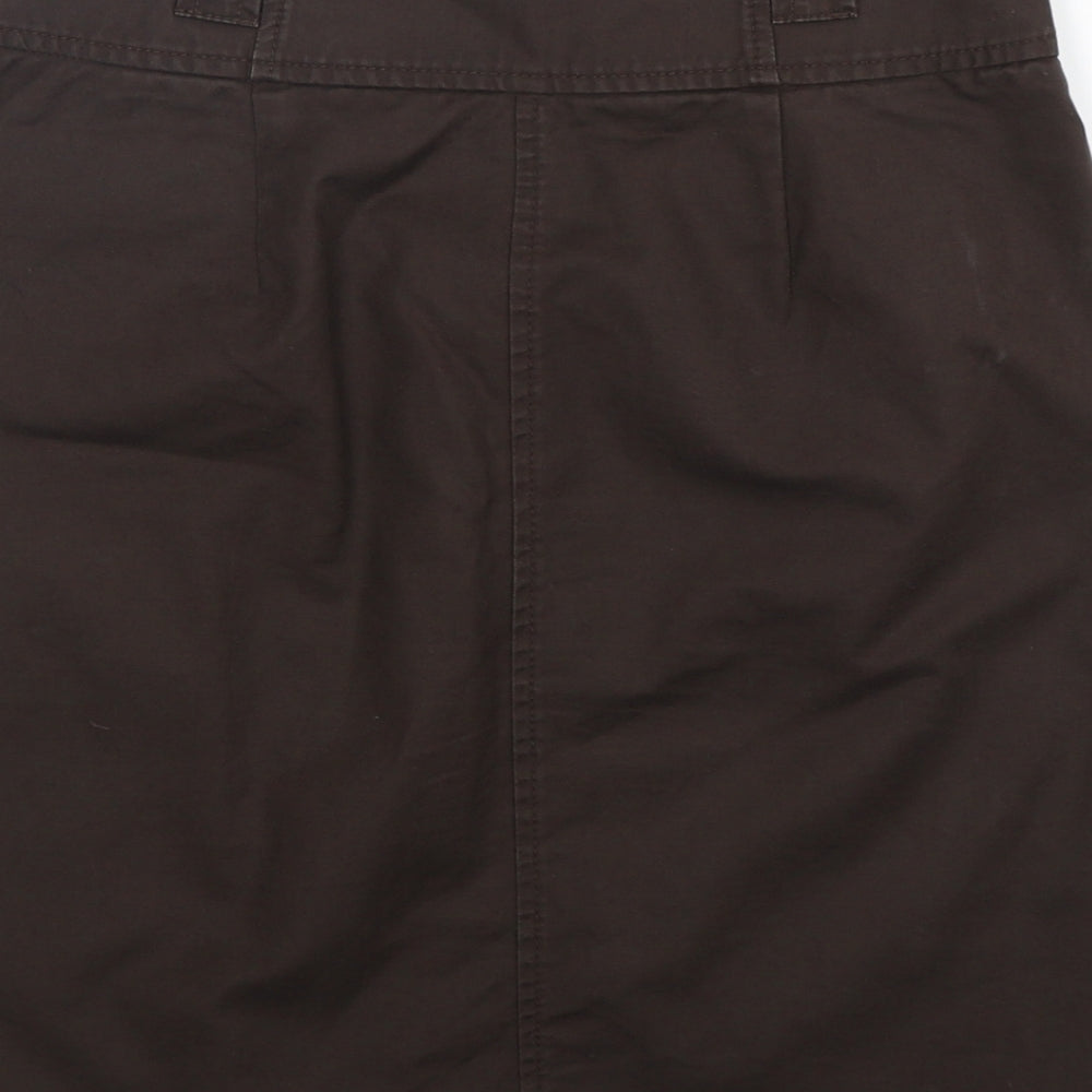 M&S Womens Brown  Cotton Tulip Skirt Size 10