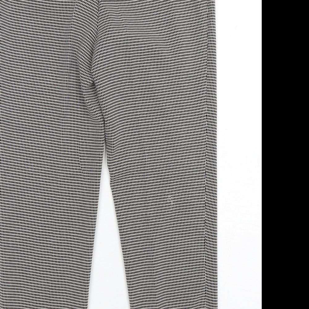 M&S Womens Multicoloured Check Polyester Trousers  Size 12 L28 in Slim