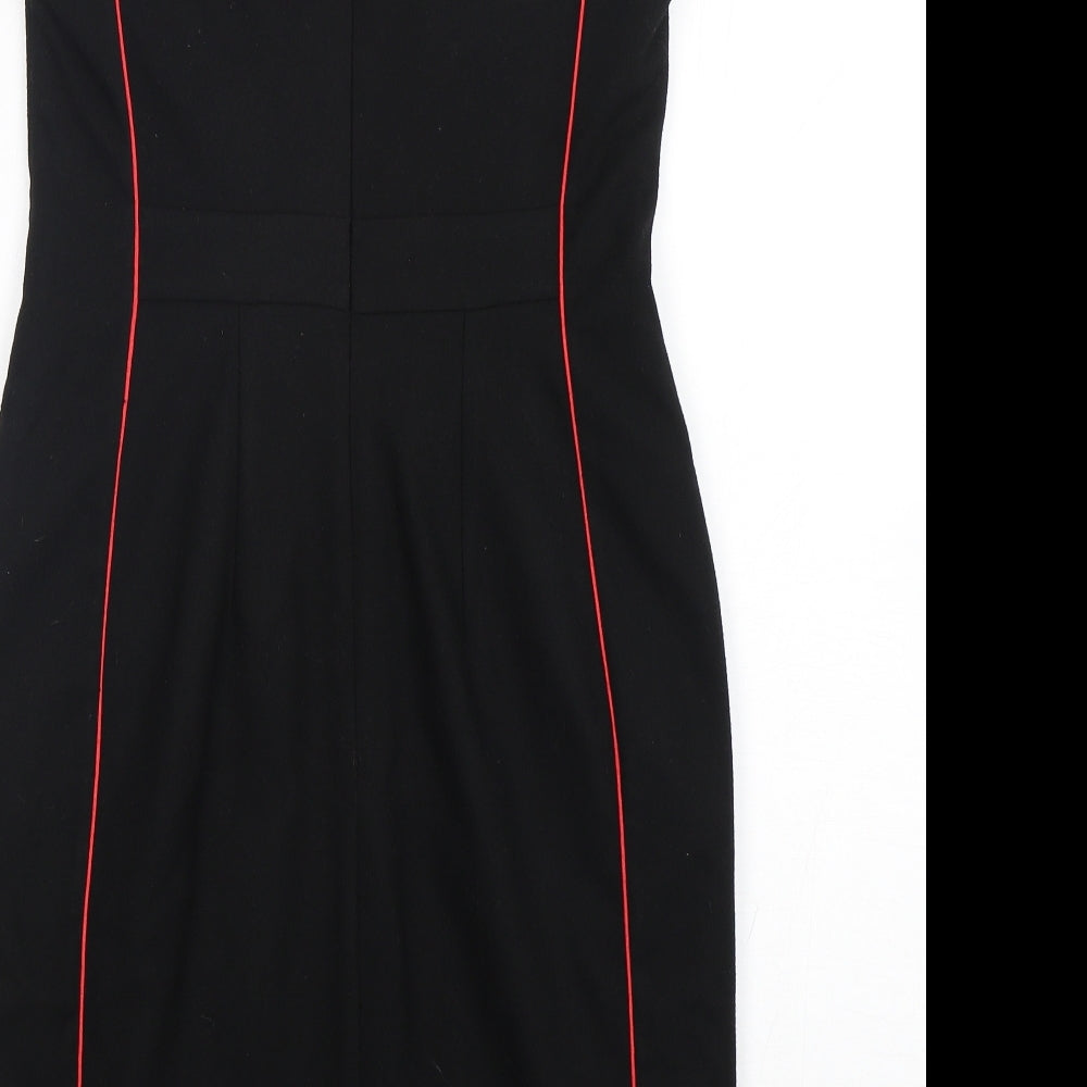 Warehouse Womens Black  Polyester Pencil Dress  Size 12  Round Neck