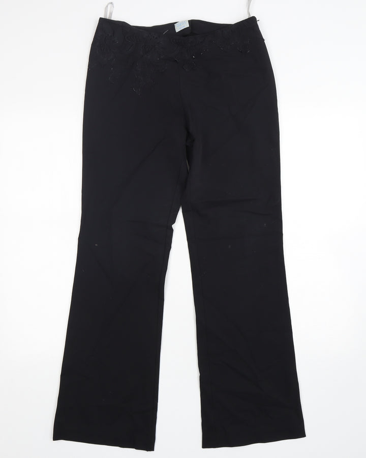 Oasis Womens Black Nylon Trousers Size 10 L30 in Regular