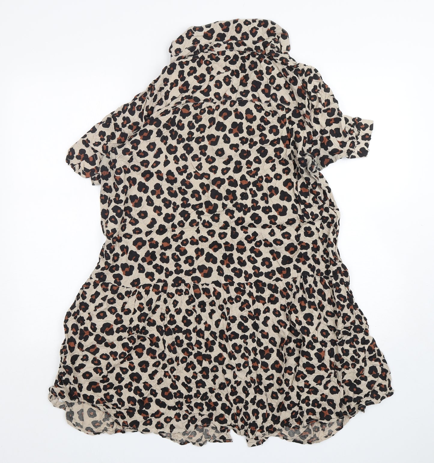 LTS Womens Multicoloured Animal Print Viscose Shirt Dress  Size 16  Collared
