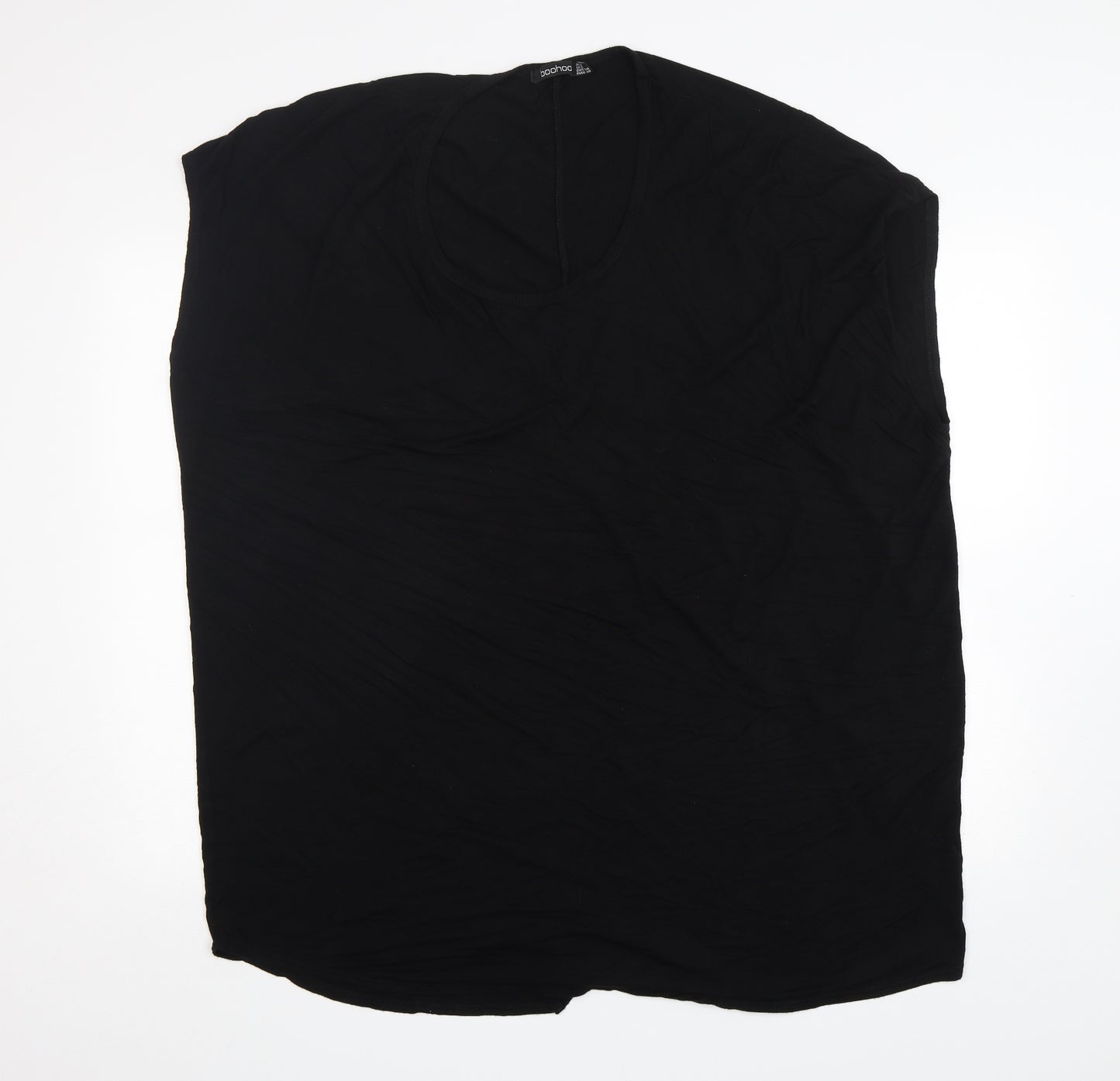 Boohoo Womens Black  Viscose Basic Tank Size 22 Round Neck
