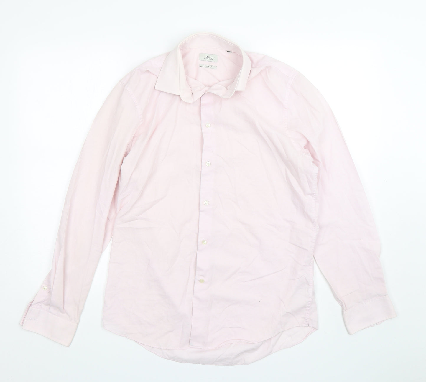 NEXT Mens Pink  Polyester  Button-Up Size 15.5 Collared
