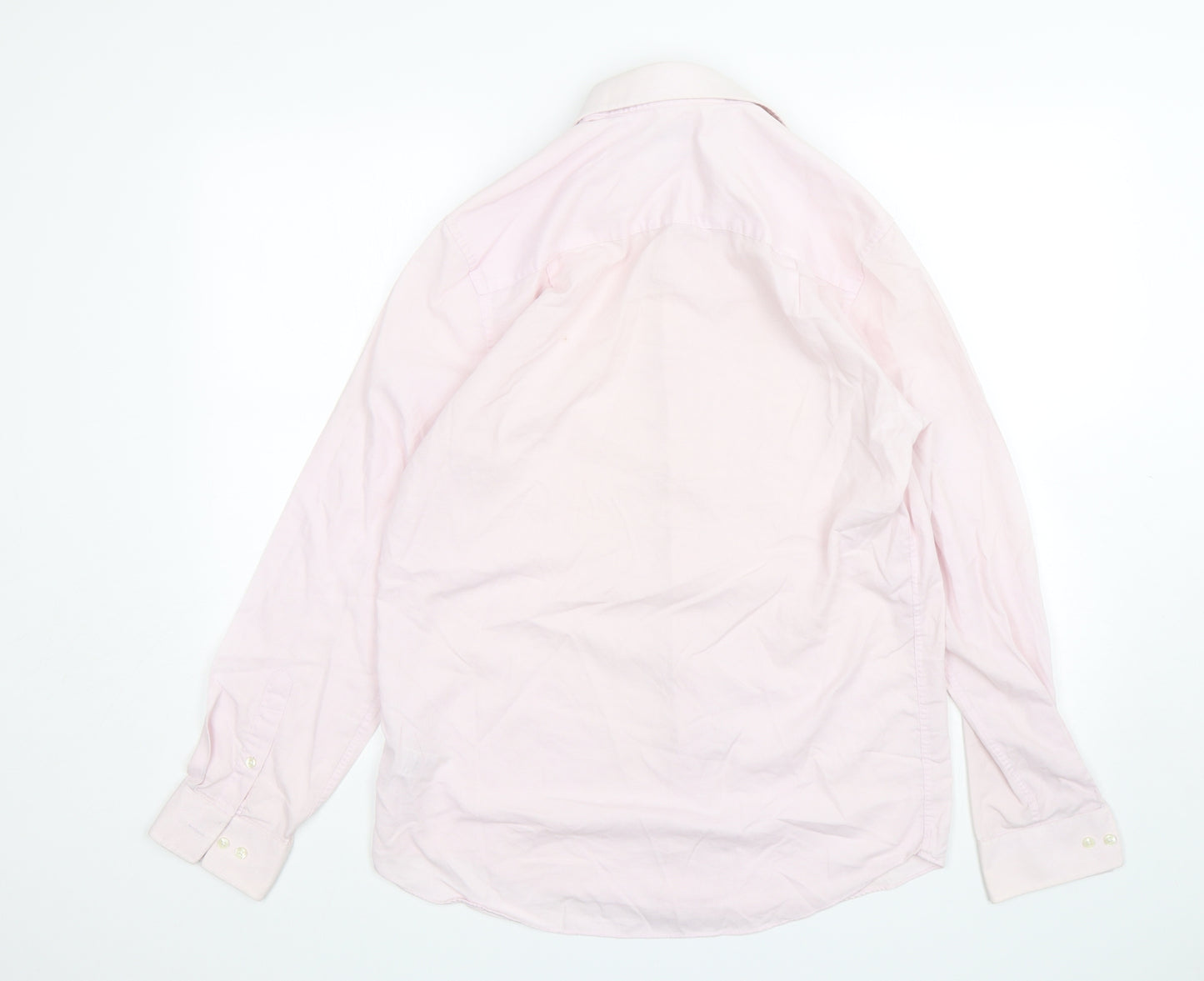 NEXT Mens Pink  Polyester  Button-Up Size 15.5 Collared