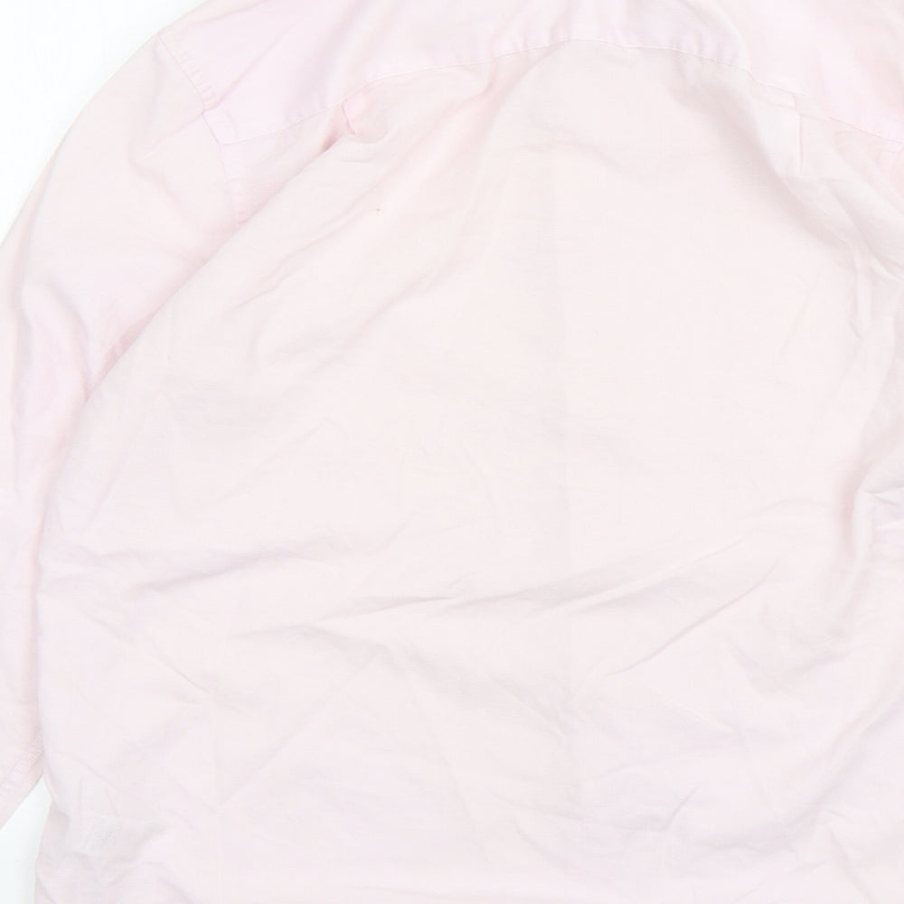 NEXT Mens Pink  Polyester  Button-Up Size 15.5 Collared