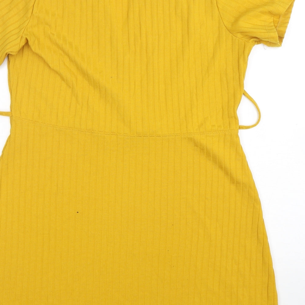 Primark Womens Yellow  Polyester A-Line  Size 18  V-Neck