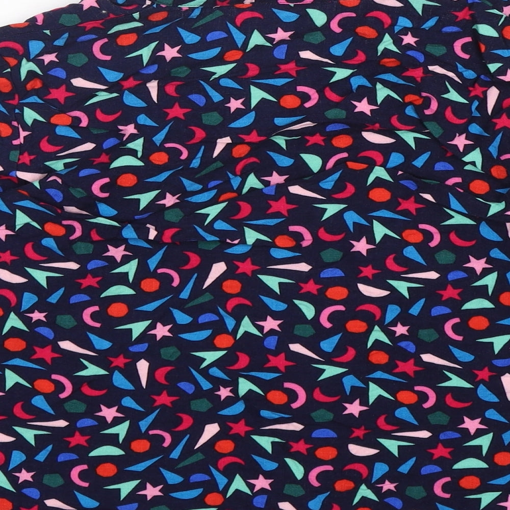 Oliver Bonas Womens Multicoloured Geometric Viscose Basic Button-Up Size 6 Collared