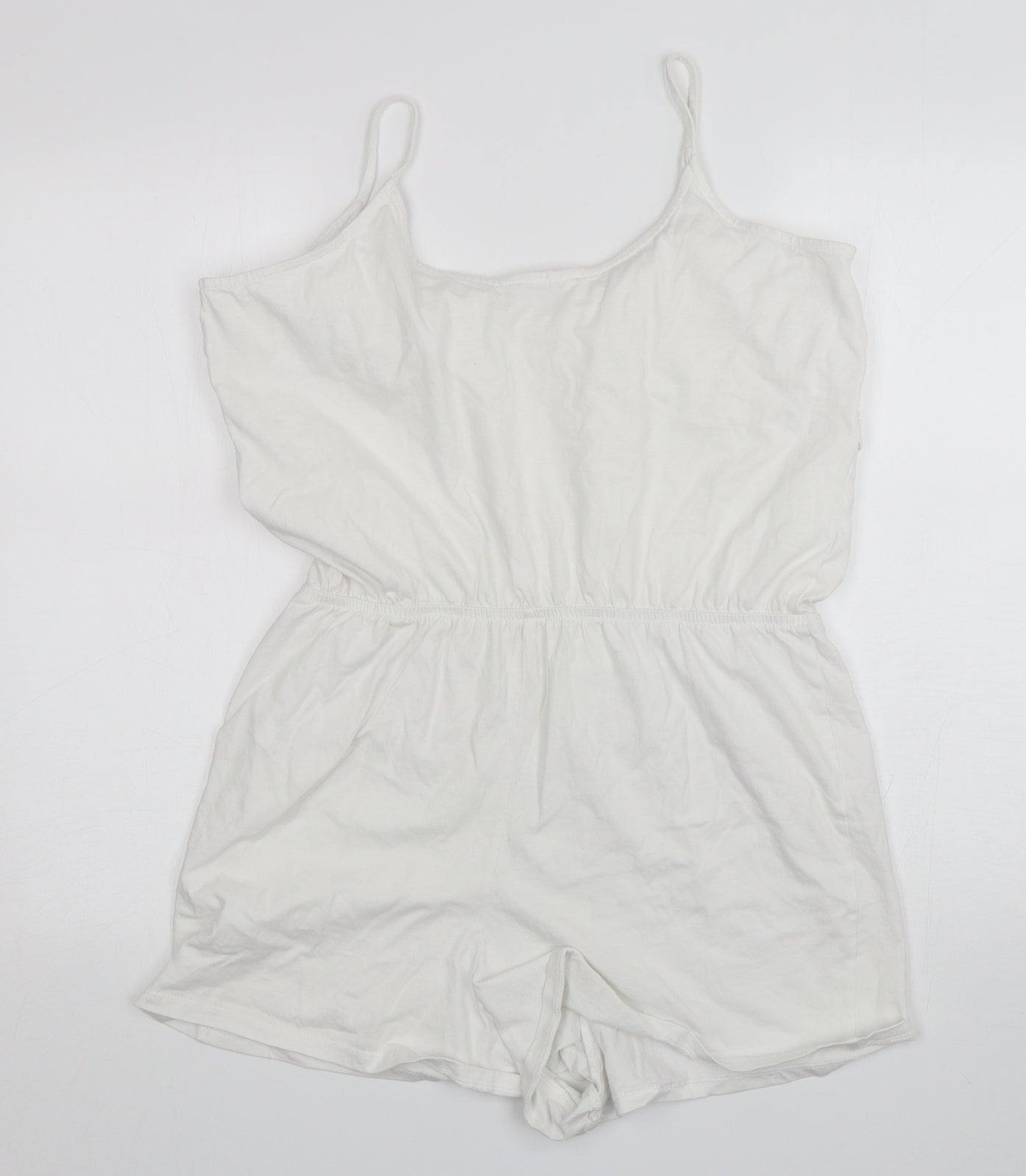 Pep&Co Womens White  Cotton Playsuit One-Piece Size 16 L3 in