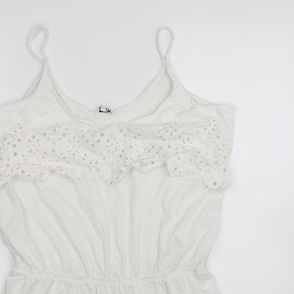 Pep&Co Womens White  Cotton Playsuit One-Piece Size 16 L3 in