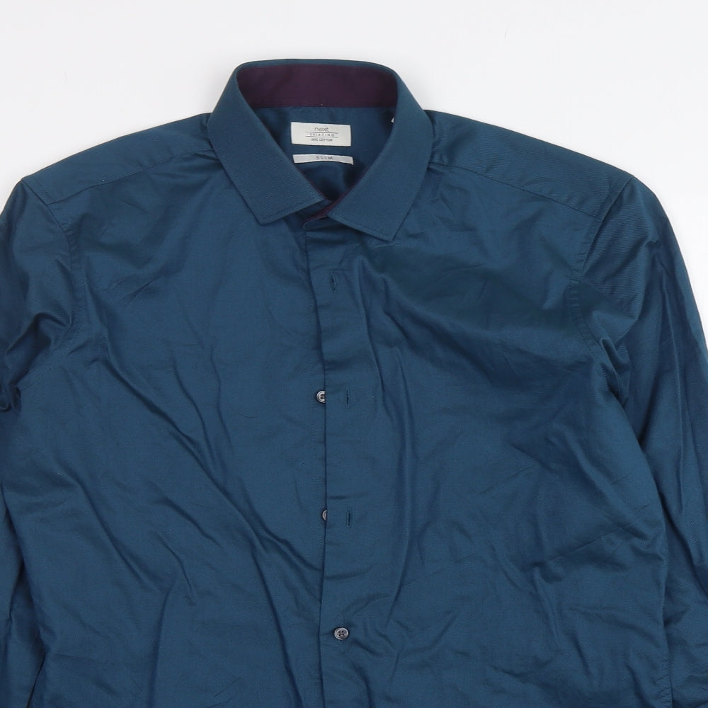 NEXT Mens Green  Cotton  Dress Shirt Size 15.5 Collared