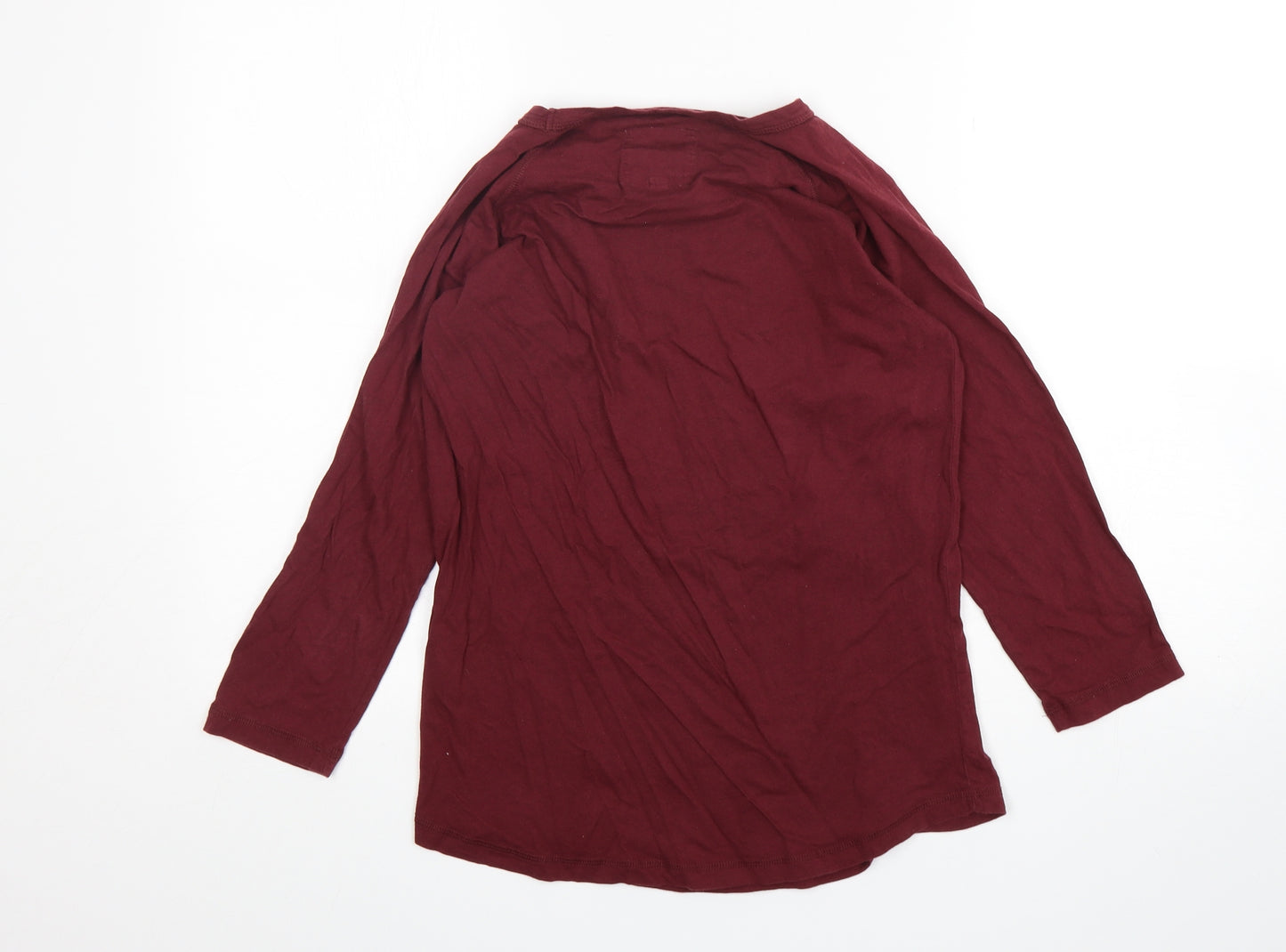 Jack Wills Womens Red  Cotton Basic T-Shirt Size 8 Round Neck