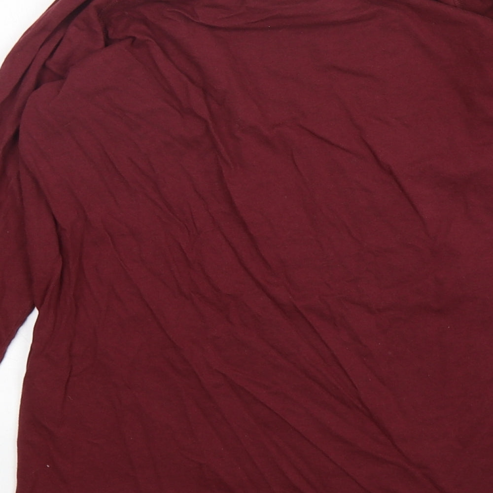 Jack Wills Womens Red  Cotton Basic T-Shirt Size 8 Round Neck