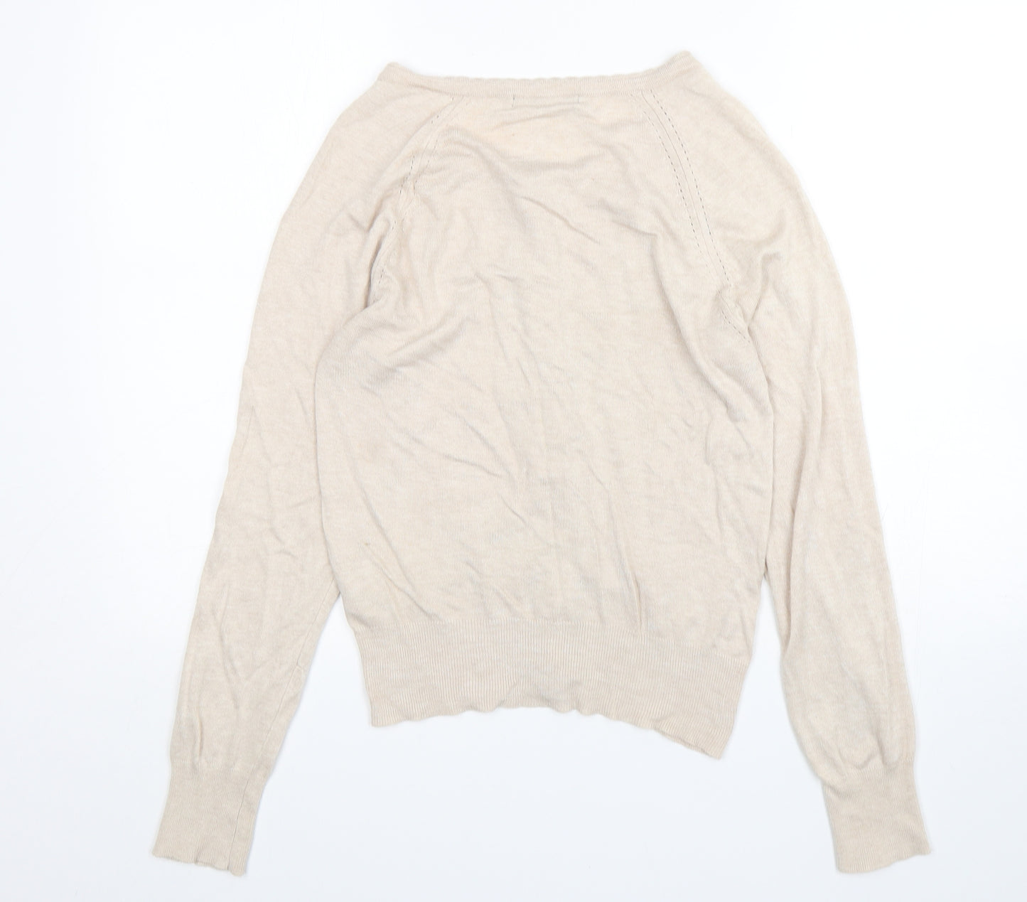 Atmosphere Womens Beige V-Neck  Viscose Cardigan Jumper Size 12