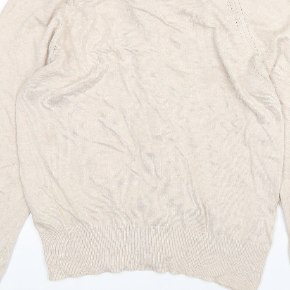 Atmosphere Womens Beige V-Neck  Viscose Cardigan Jumper Size 12