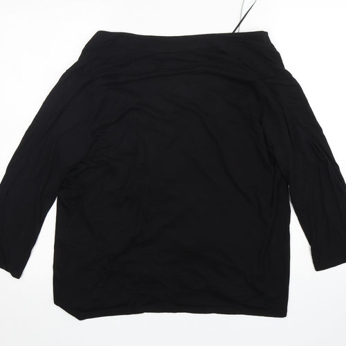 BHS Womens Black V-Neck  Viscose Cardigan Jumper Size 12