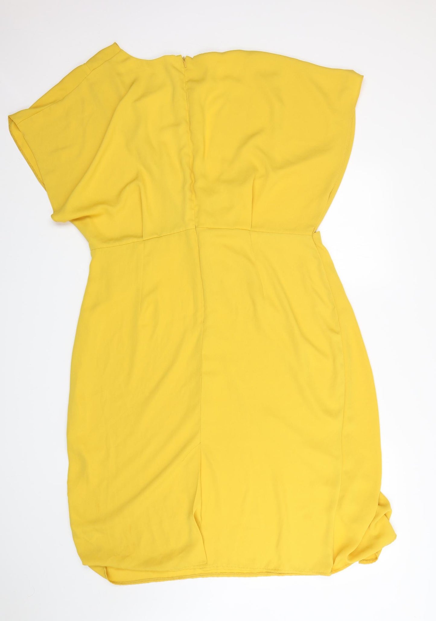 ASOS Womens Yellow  Polyester Fit & Flare  Size 20  V-Neck