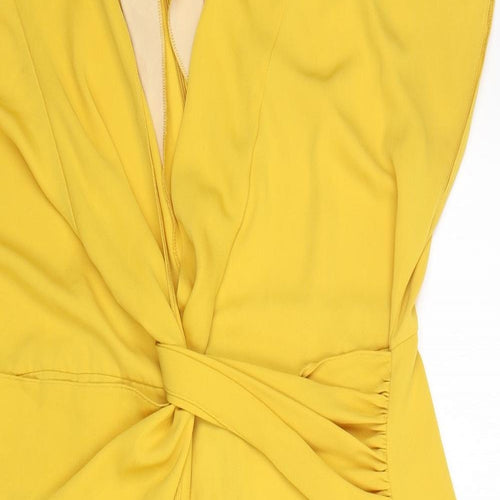 ASOS Womens Yellow  Polyester Fit & Flare  Size 20  V-Neck
