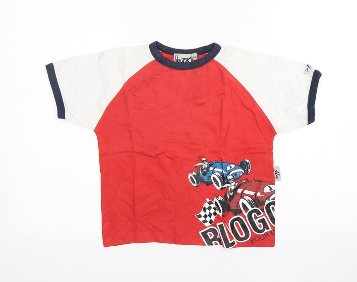 Bbggs Boys Multicoloured Cotton Basic T-Shirt Size 5-6 Years Round Neck