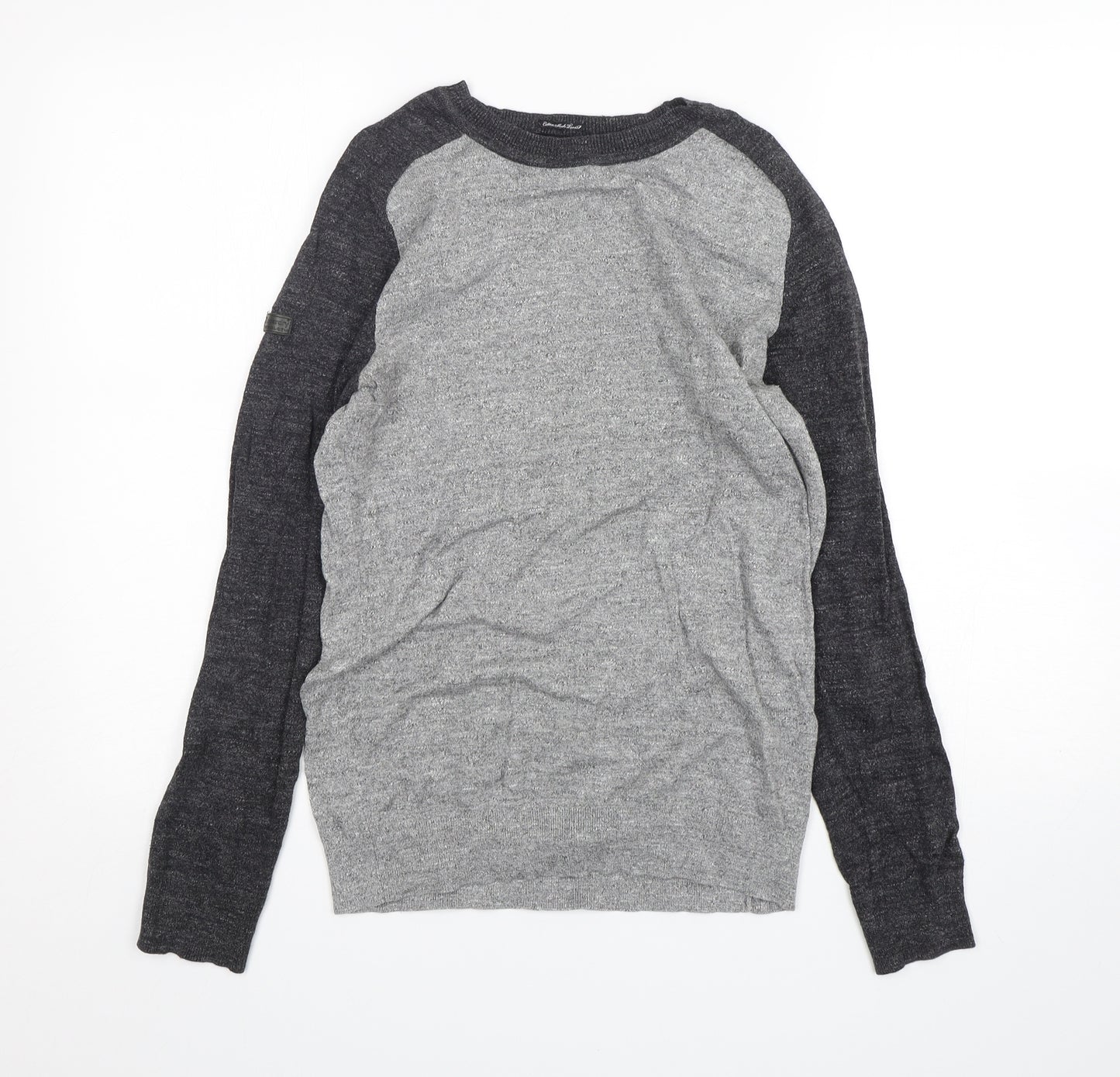 Superdry Womens Grey Round Neck  Cotton Pullover Jumper Size S