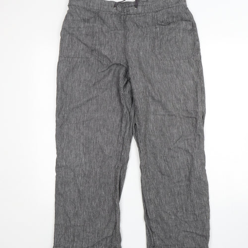 George Womens Grey  Linen Trousers  Size 16 L27 in Regular