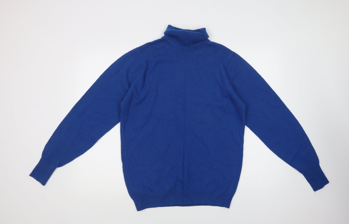 Byford Mens Blue Roll Neck  Wool Pullover Jumper Size L