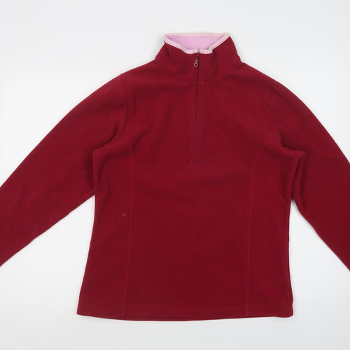 For Women Womens Purple  Polyester Henley Sweatshirt Size 12  Zip