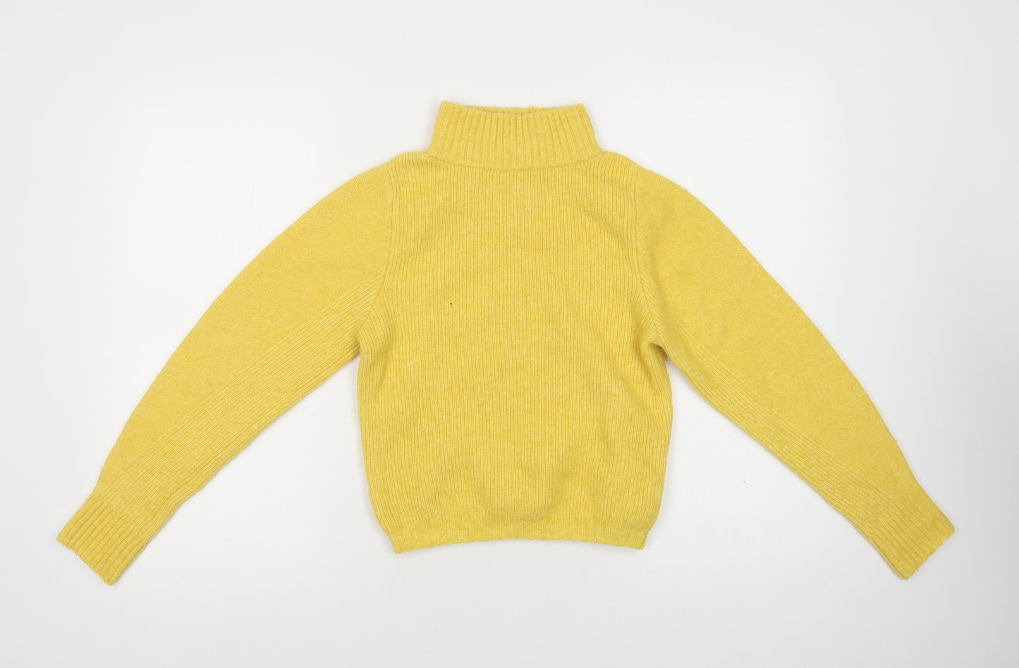 Topshop Womens Yellow Mock Neck  Acrylic Pullover Jumper Size M
