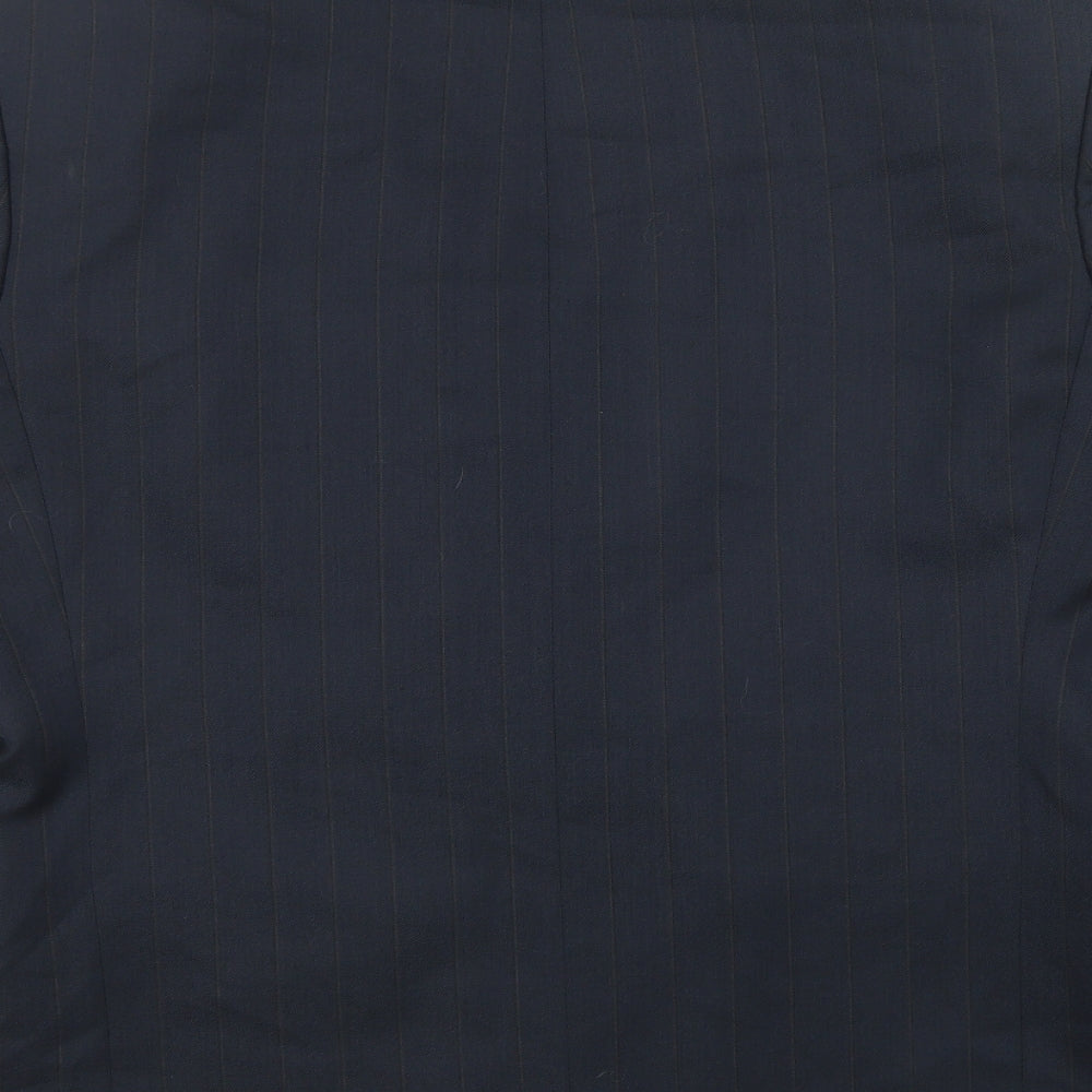 Three Shires Mens Blue Striped  Jacket Blazer Size L  Button